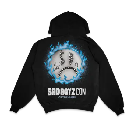 Sad Boyz Blue Face Hoodie Back
