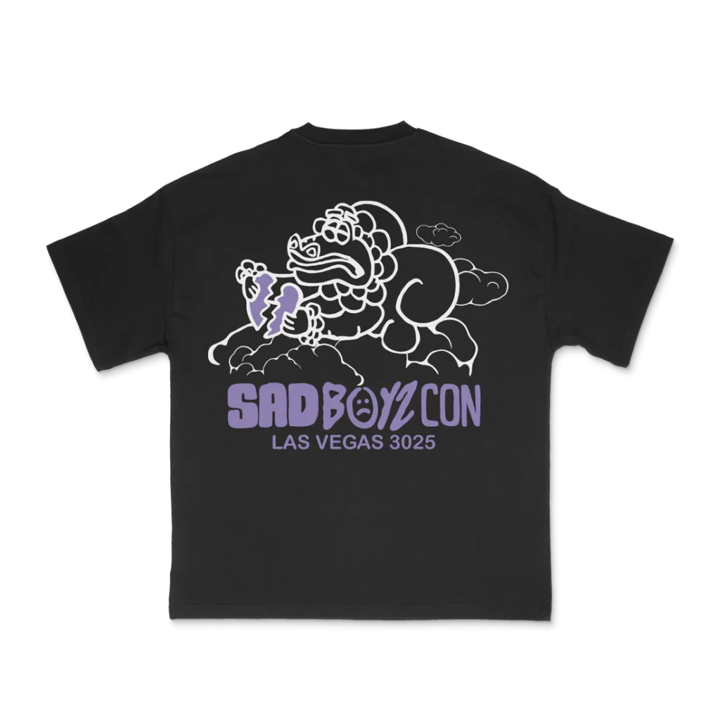 Dragon Cloud Tee Black - Purple Print back
