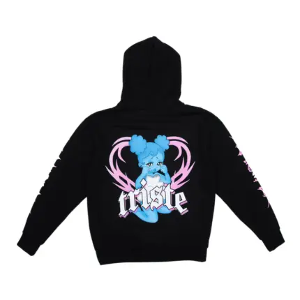 Triste Black Pullover Hoodie Black Back