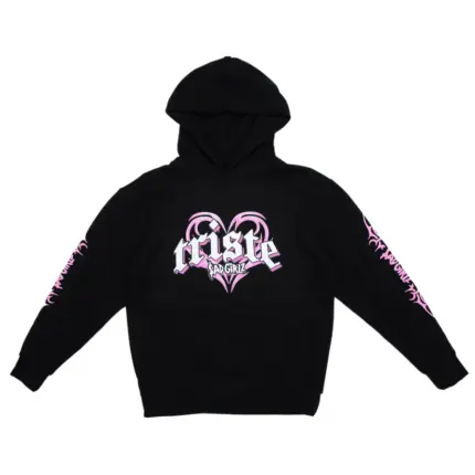 Triste Black Pullover Hoodie Black Front
