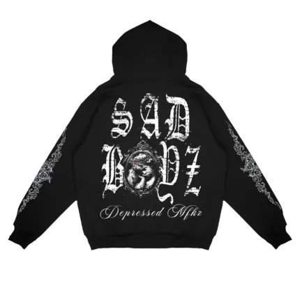 Sad Boyz OLD ENGLISH HOODIE Black Back