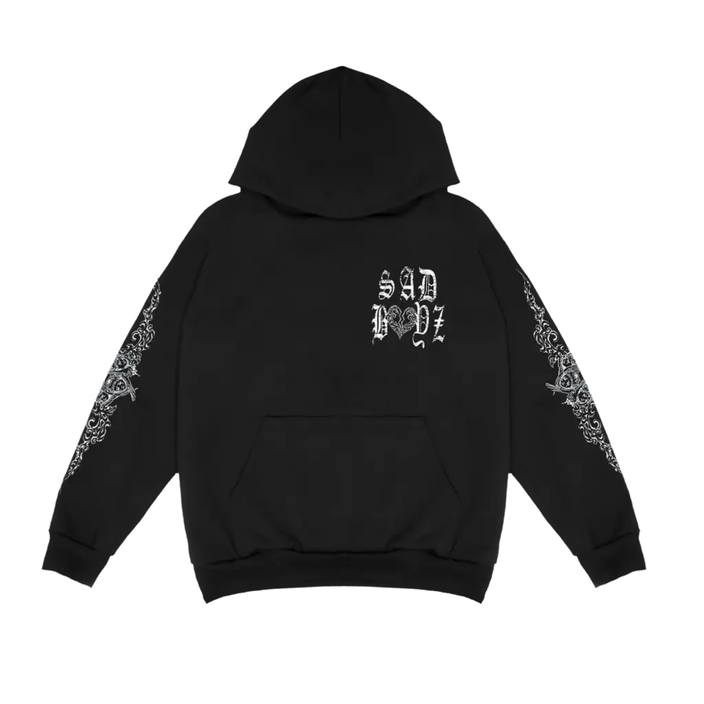Sad Boyz OLD ENGLISH HOODIE Black Front