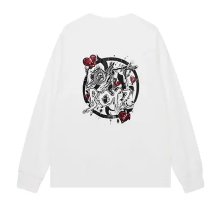 SAD BOYZ X Lost Hills Hearts White Long Sleeve