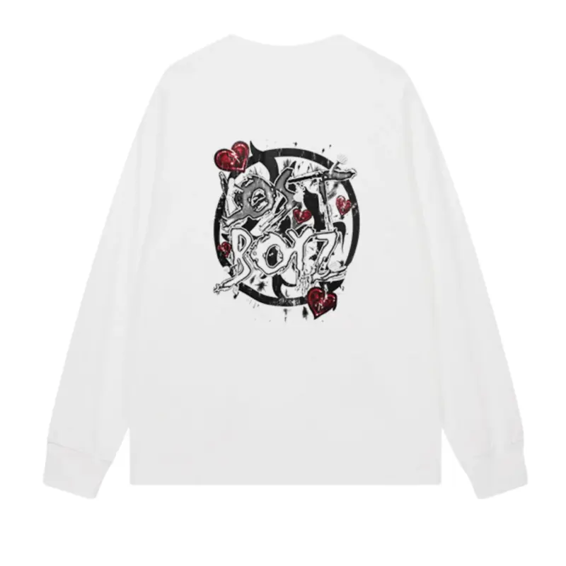 SAD BOYZ X Lost Hills Hearts White Long Sleeve