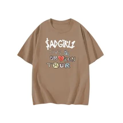 $AD GIRLZ LIVE & BROKEN TOUR SHIRT - Light Brown Front