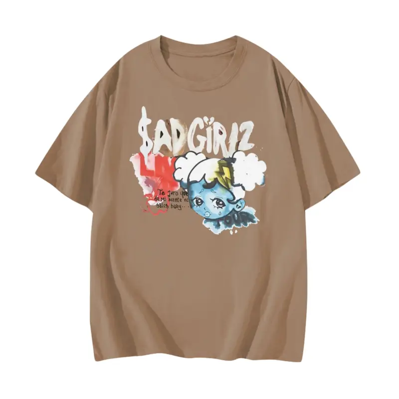 $AD GIRLZ Live & Broken Tour Shirt - Light Brown Front
