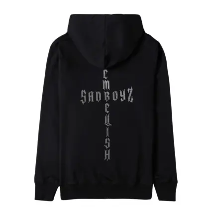 Embellish x Sad Boyz Zipup Black Hoodie Back