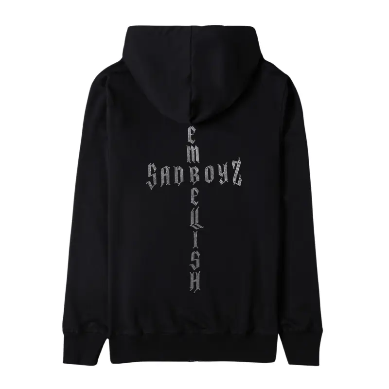 Embellish x Sad Boyz Zipup Black Hoodie Back