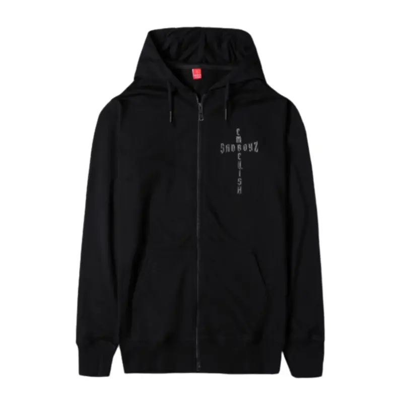 Embellish x Sad Boyz Zipup Black Hoodie Front