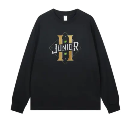 Junior H Print Long Sleeve – Black