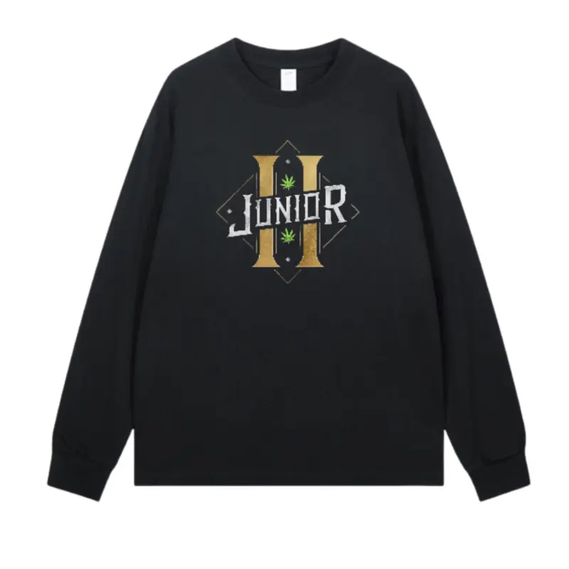 Junior H Print Long Sleeve – Black
