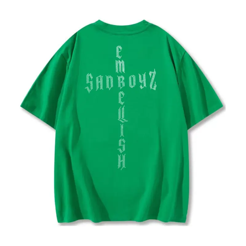 Sad Boyz Embellish Shirt Green Back