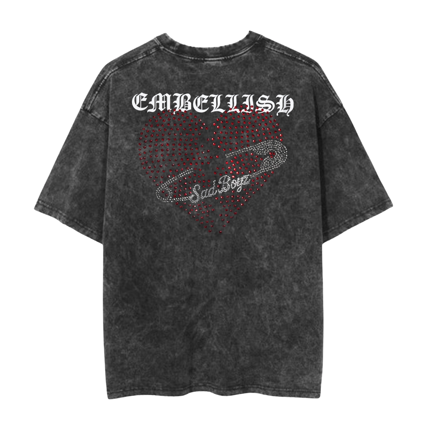 Sad Boyz Embellish Washed Black Shirt Back Sad Boyz Embellish Washed Black Shirt Back