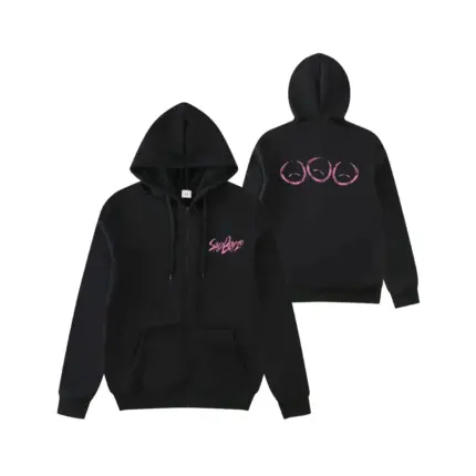 Sad Boyz Frown Zip Hoodie Black