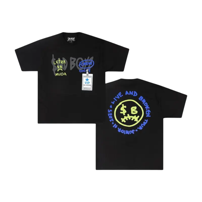Sad Boyz Live & Broken Tour 2025 Shirt - Black Front Back