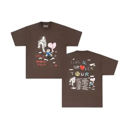 Sad Boyz Live & Broken Tour Shirt - Brown Front Back