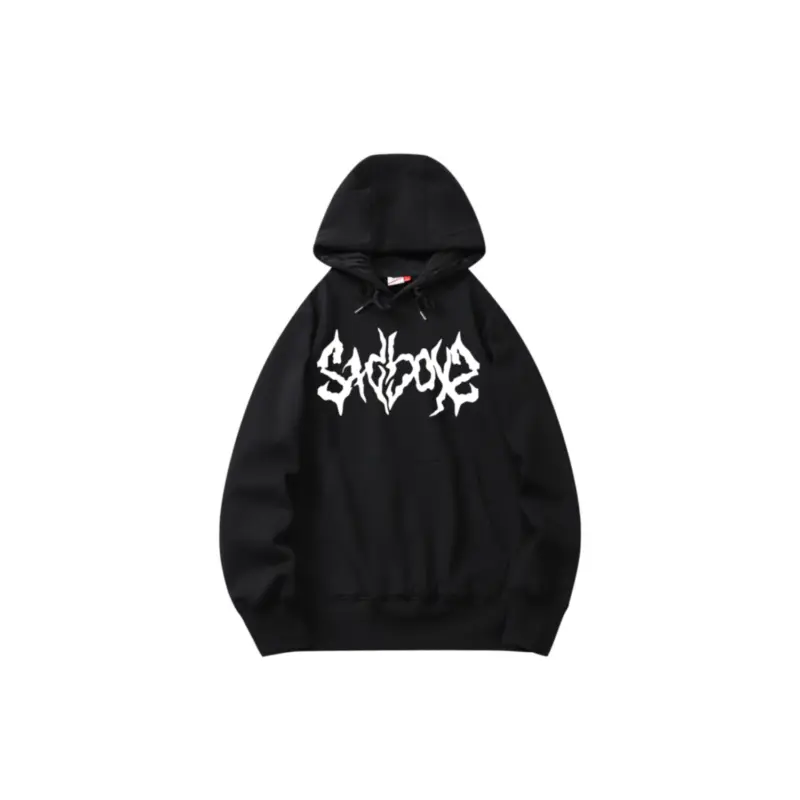 Sad Boyz Logo Black Hoodie Front