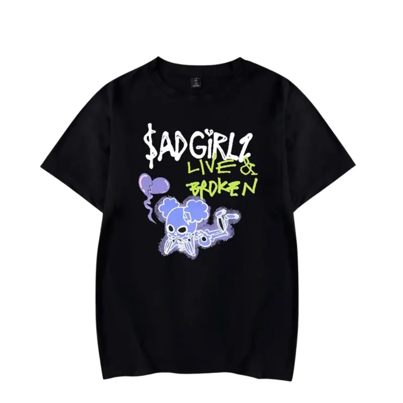 Sad Girlz Live & Broken Tour Graphic Tee - Black Front