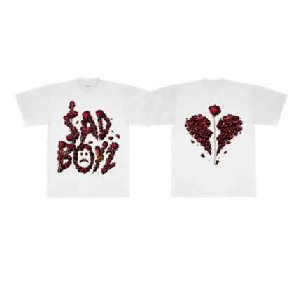 Sad Boyz Rose Broken Heart Tee Front Back