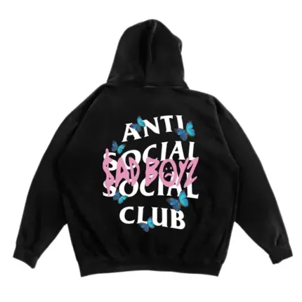 SADBOYZ X ASSC Butterfly pink Hoodie back